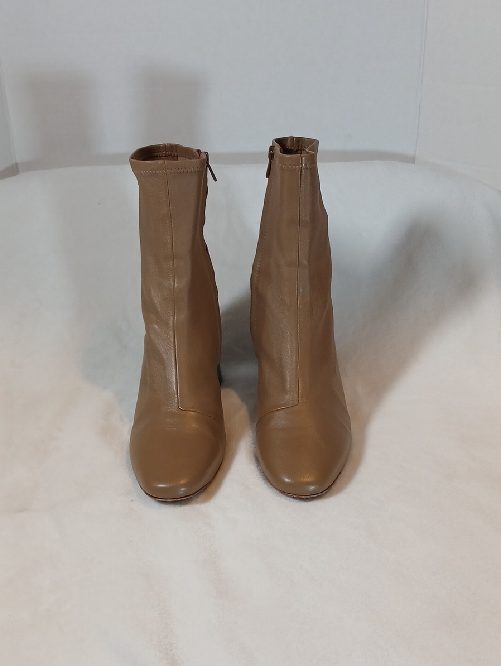Loeffler Randall Taupe Leather Ankle Booties Sz 8.5 B
